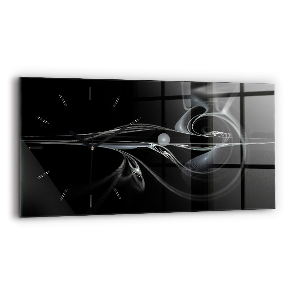Horizontal wall clock Abstract smoke