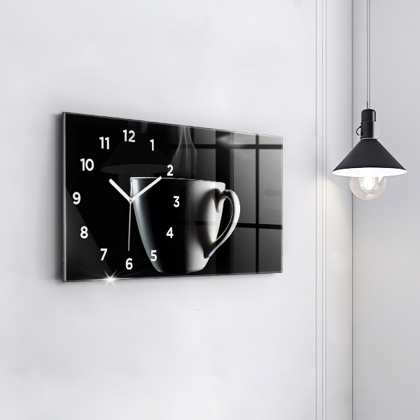 Horizontal wall clock A cup of coffee