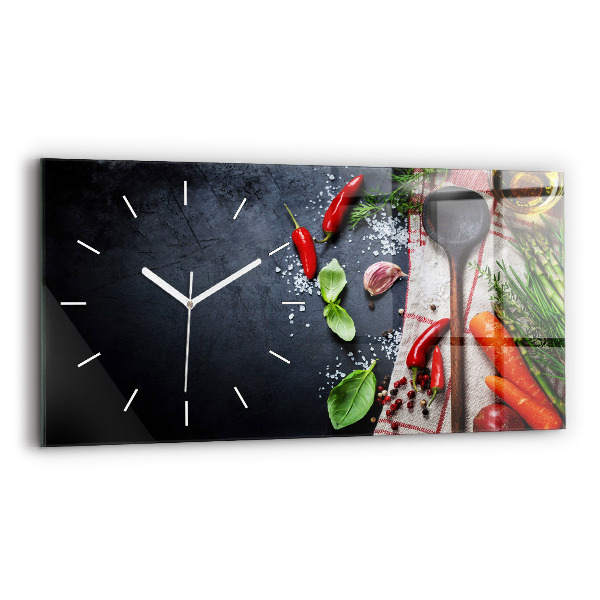 Horizontal wall clock Vegetables