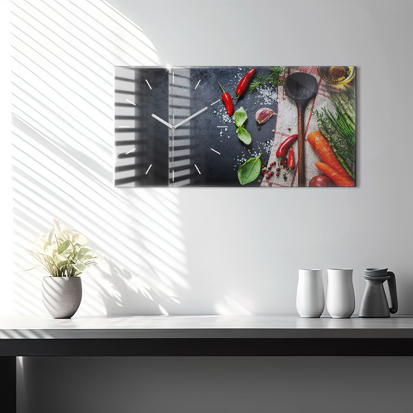 Horizontal wall clock Vegetables