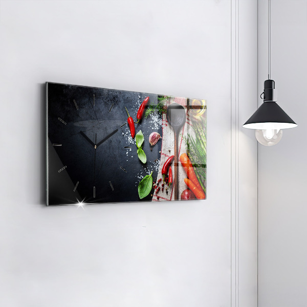 Horizontal wall clock Vegetables