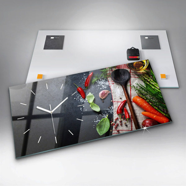 Horizontal wall clock Vegetables