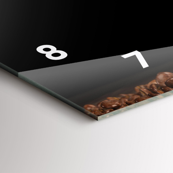 Horizontal wall clock A cup of hot coffee