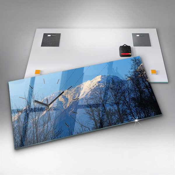 Horizontal wall clock Mountain view