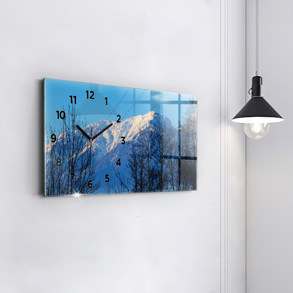 Horizontal wall clock Mountain view