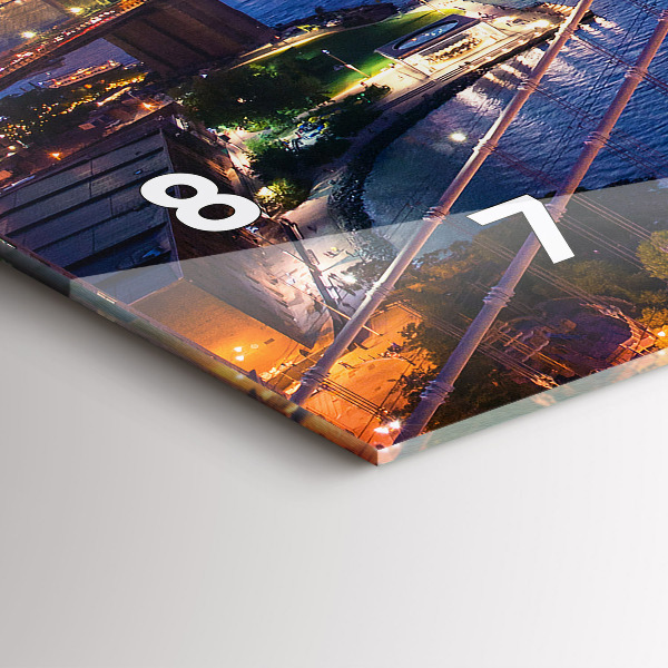 Horizontal wall clock New York and the sunset