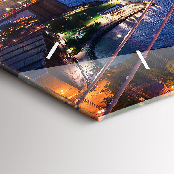 Horizontal wall clock New York and the sunset