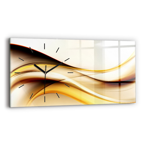 Horizontal wall clock Abstract wave