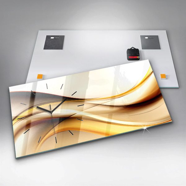 Horizontal wall clock Abstract wave