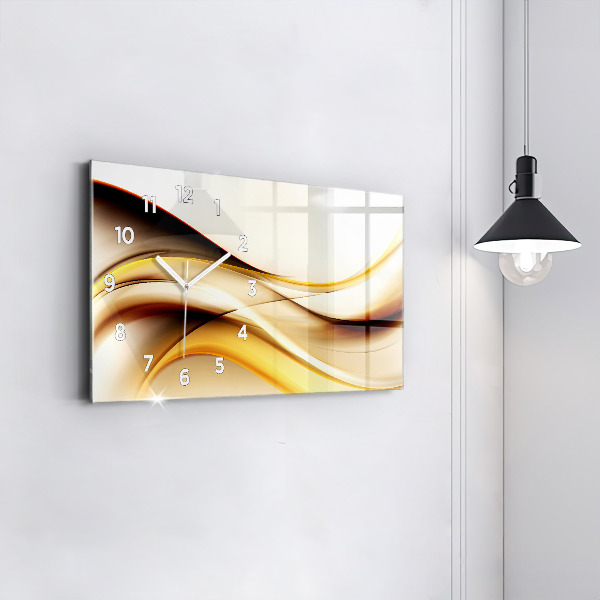 Horizontal wall clock Abstract wave