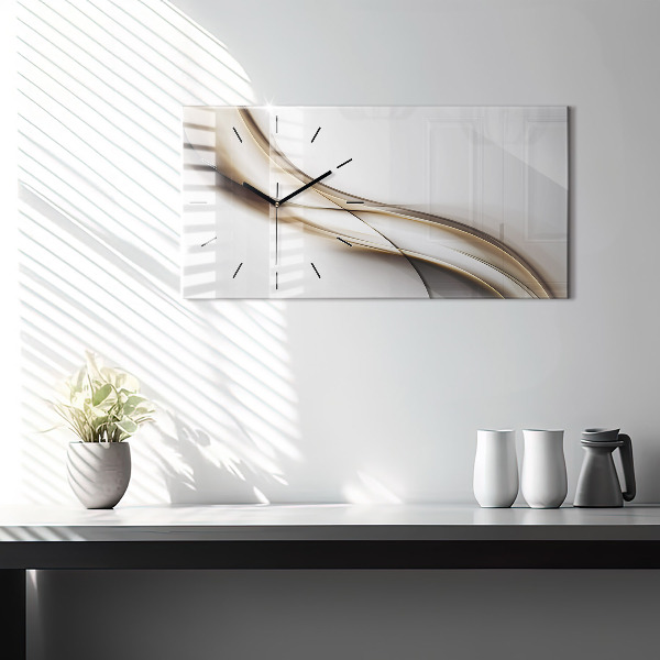 Horizontal wall clock Abstract lines