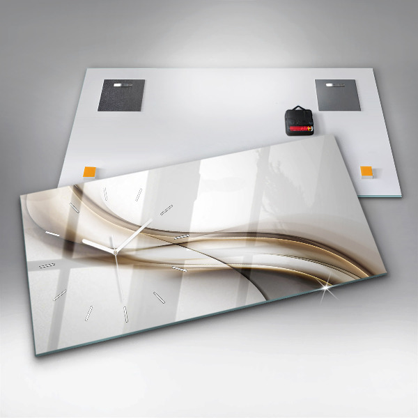 Horizontal wall clock Abstract lines