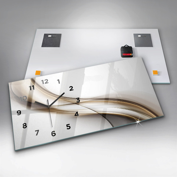 Horizontal wall clock Abstract lines