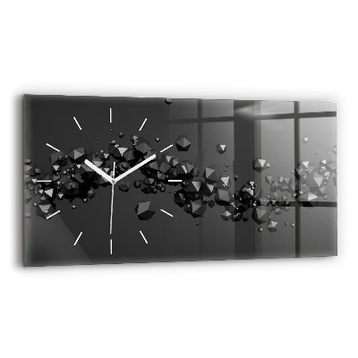 Horizontal wall clock Black abstraction