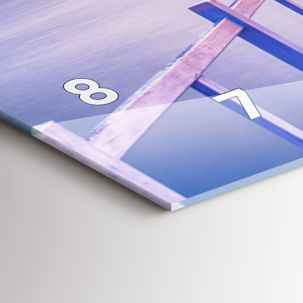 Horizontal wall clock The bridge in the port in the evening