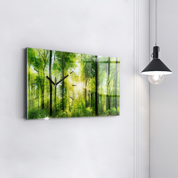 Horizontal wall clock Nature forest trees