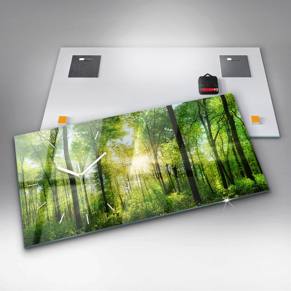 Horizontal wall clock Nature forest trees