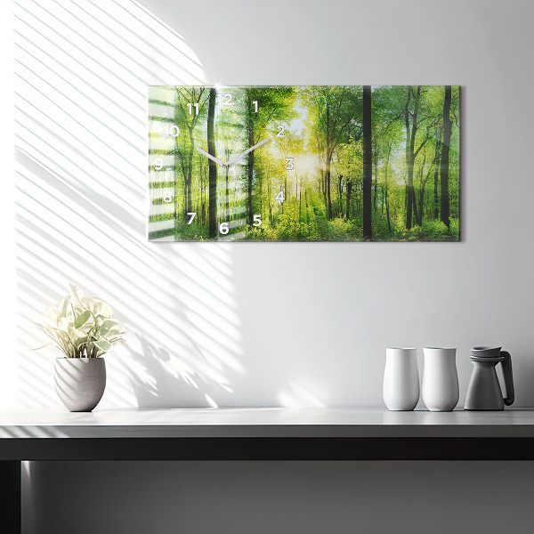 Horizontal wall clock Nature forest trees