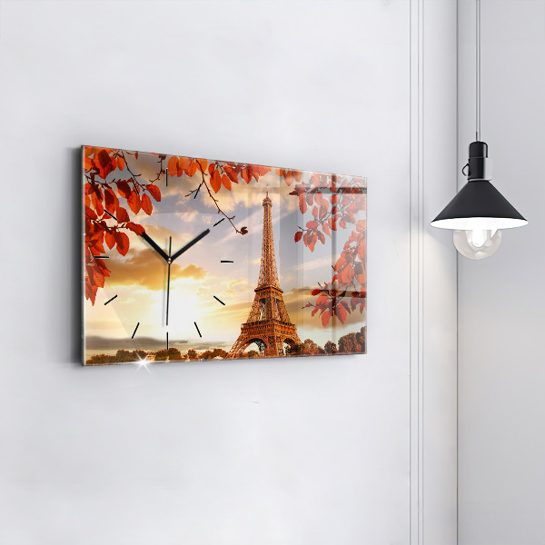 Horizontal wall clock Eiffel Tower