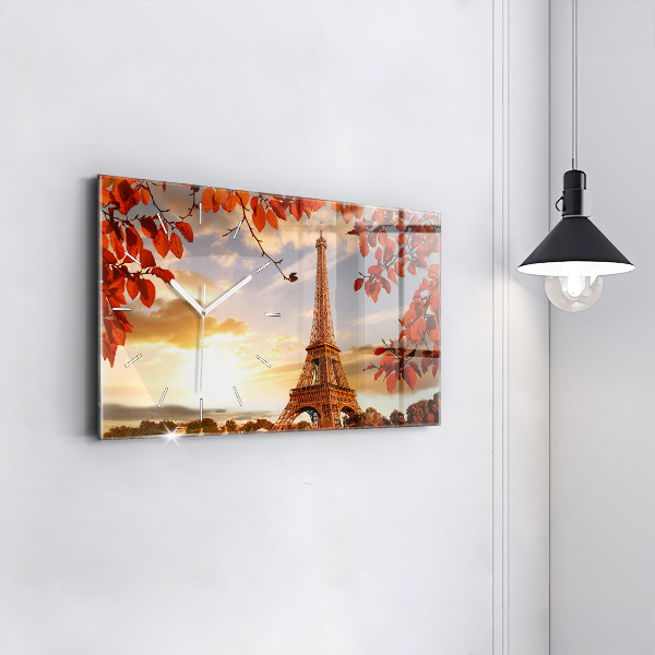 Horizontal wall clock Eiffel Tower