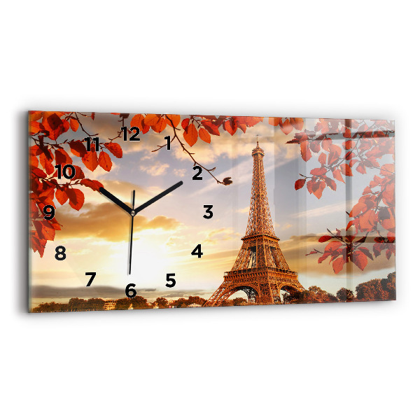 Horizontal wall clock Eiffel Tower