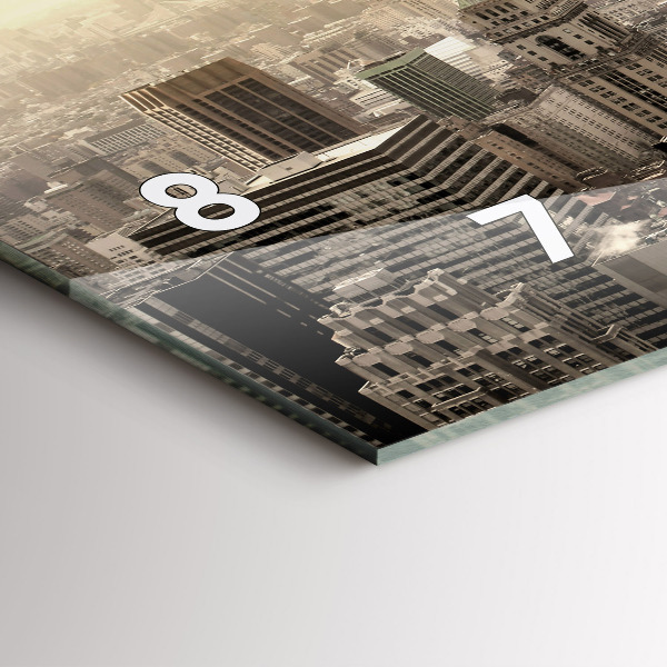 Horizontal wall clock New York Towers