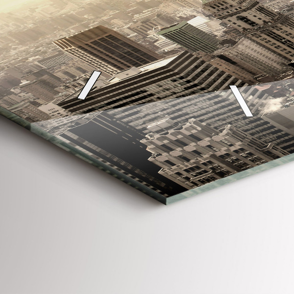 Horizontal wall clock New York Towers