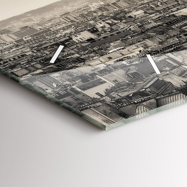 Horizontal wall clock Landscape panorama of Paris