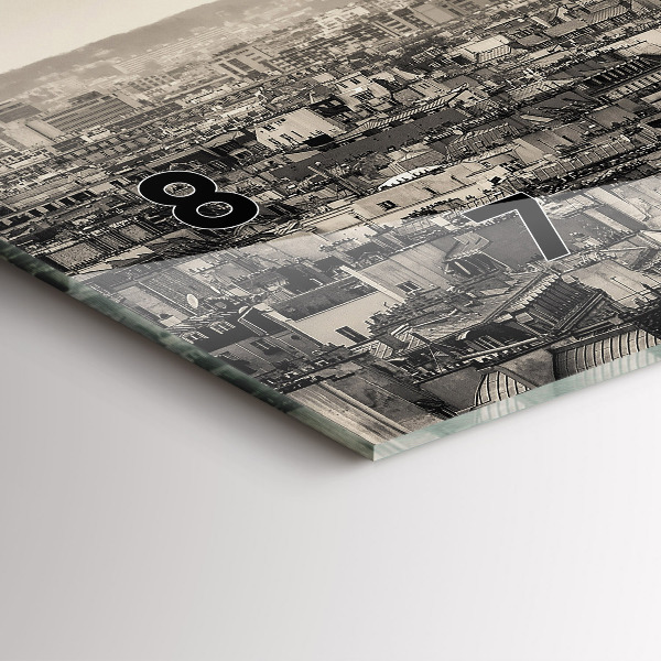 Horizontal wall clock Landscape panorama of Paris