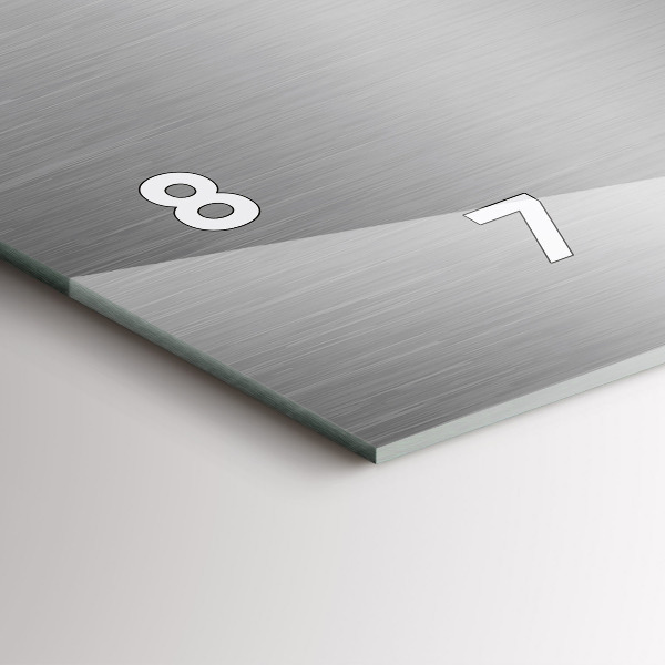 Horizontal wall clock Gray metal abstraction