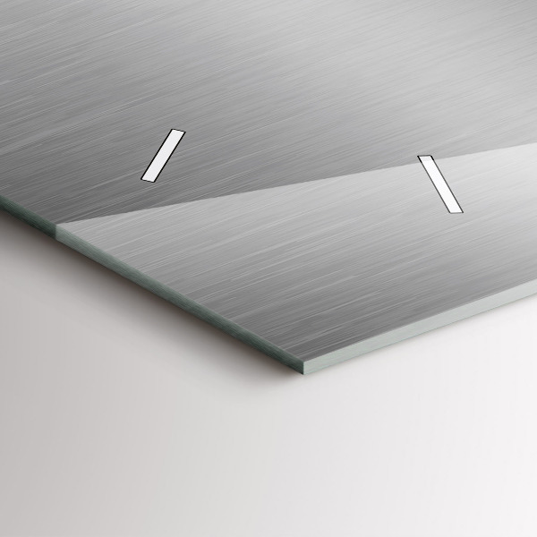 Horizontal wall clock Gray metal abstraction