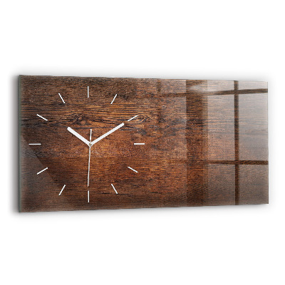 Horizontal wall clock Old wood