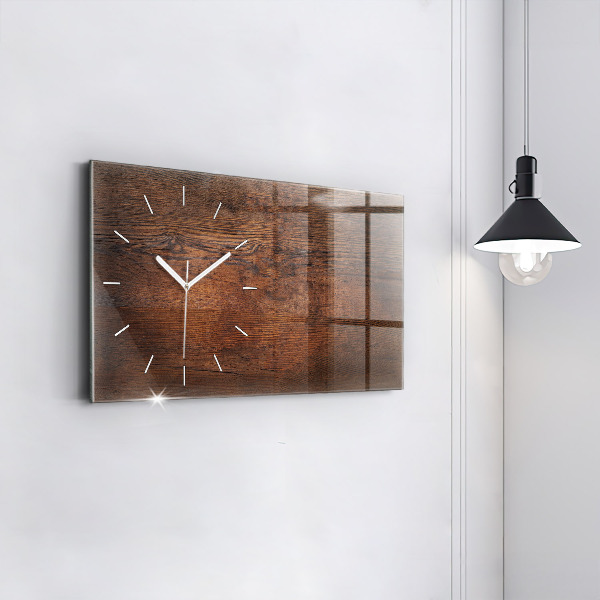 Horizontal wall clock Old wood