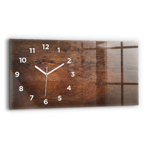 Horizontal wall clock Old wood