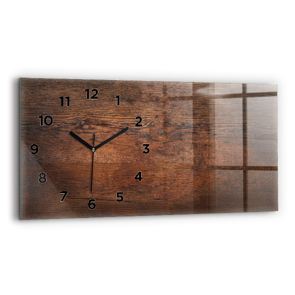 Horizontal wall clock Old wood