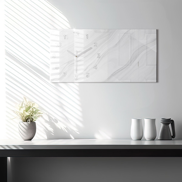 Horizontal wall clock Decorative marble