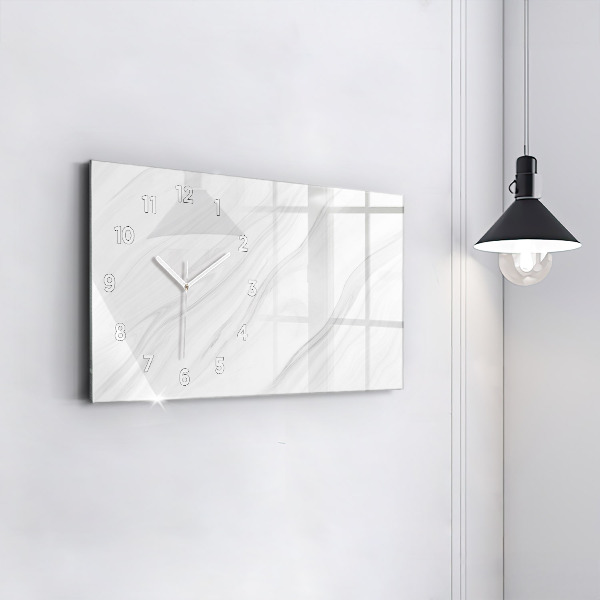 Horizontal wall clock Decorative marble