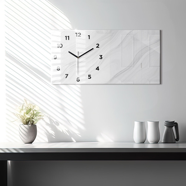 Horizontal wall clock Decorative marble