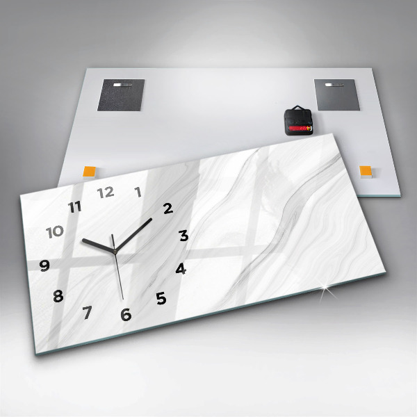 Horizontal wall clock Decorative marble
