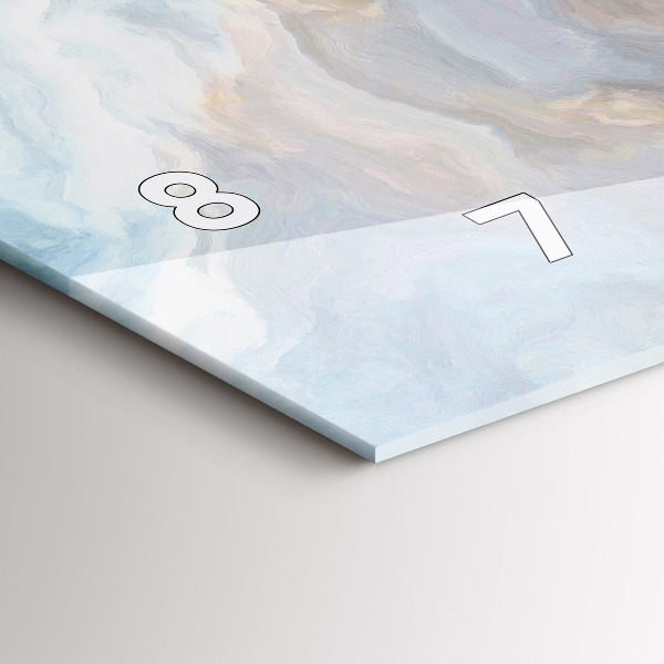 Horizontal wall clock Marble pattern