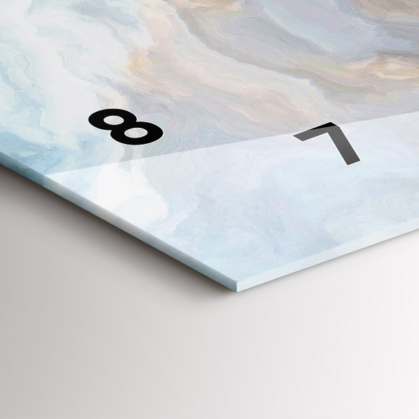 Horizontal wall clock Marble pattern