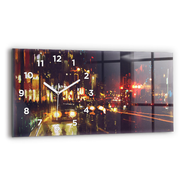 Horizontal wall clock Painted city