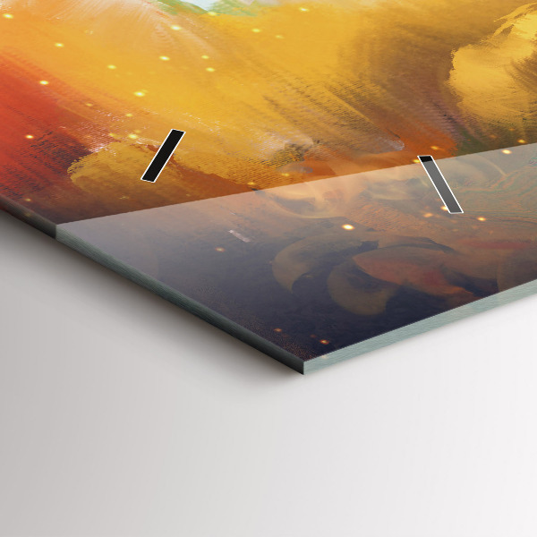 Horizontal wall clock Abstract painting