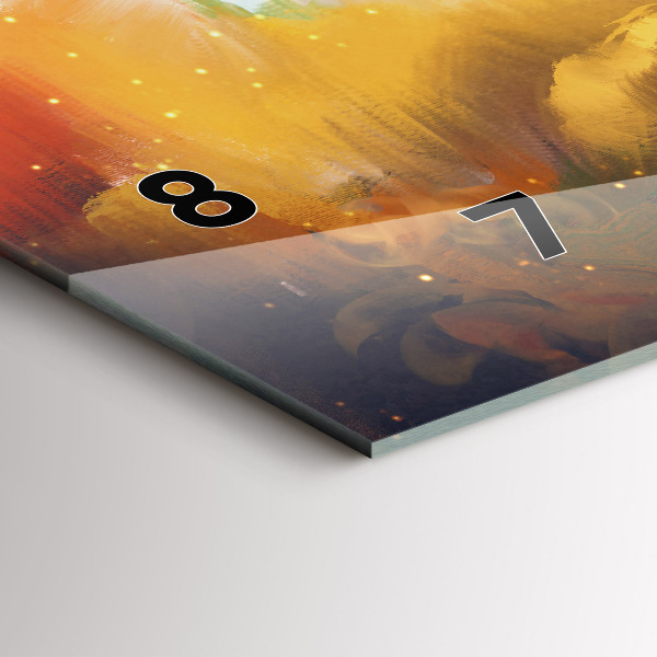 Horizontal wall clock Abstract painting