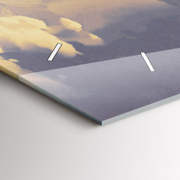 Horizontal wall clock Paper ships