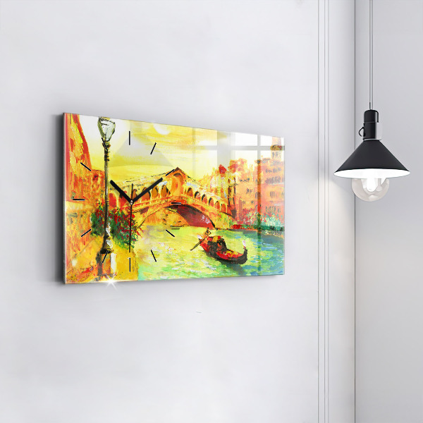 Horizontal wall clock Venice Rialto Bridge