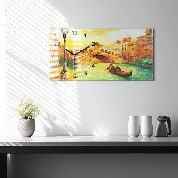 Horizontal wall clock Venice Rialto Bridge