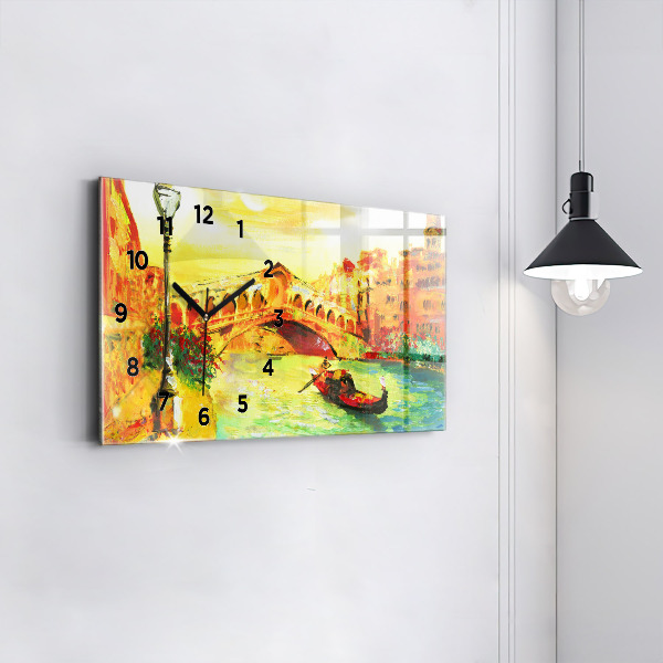 Horizontal wall clock Venice Rialto Bridge