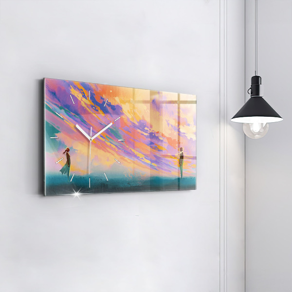 Horizontal wall clock Platonic love