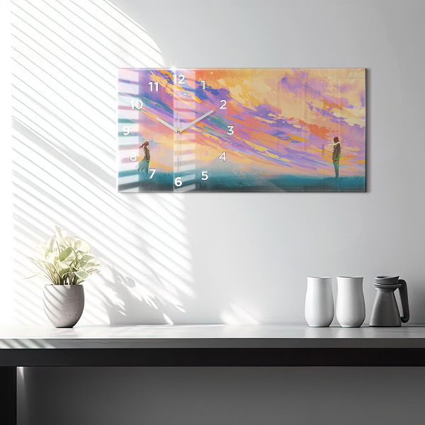 Horizontal wall clock Platonic love